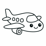 Ausmalbild Flugzeug