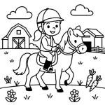 Ausmalbild Reiterhof