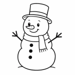 Ausmalbild Schneemann